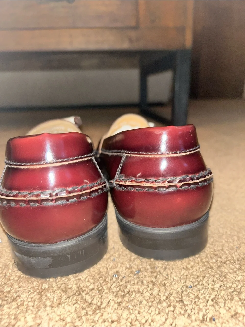 Johnston & Murphy Hayes Loafer Dress Red Brown  Leather Moc Toe Tassel 8.5 Wide
